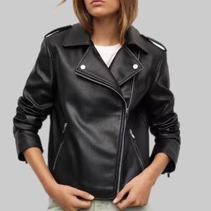 ❌SOLD❌ MANGO Teen Faux-leather biker jacket. Size XXS.